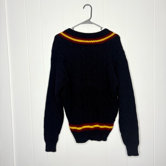 Vintage 90s GAP V-Neck Pullover 100% Shetland Wool Sweater Tennis Cricket Medium - Picture 3 of 7